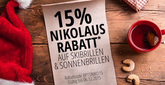 Nikolausrabatt auf Sonnen- und Skibrillen