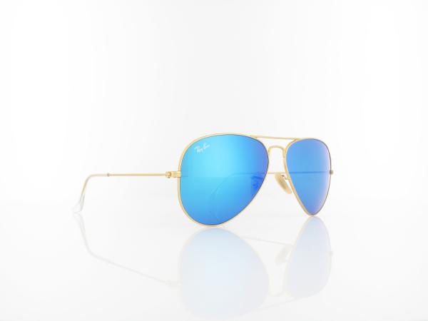 Ray Ban | Aviator Large Metal RB3025 112/17 58 | matte gold / crystal green blue mirror