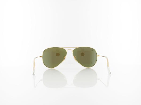 Ray Ban | Aviator Large Metal RB3025 112/17 58 | matte gold / crystal green blue mirror