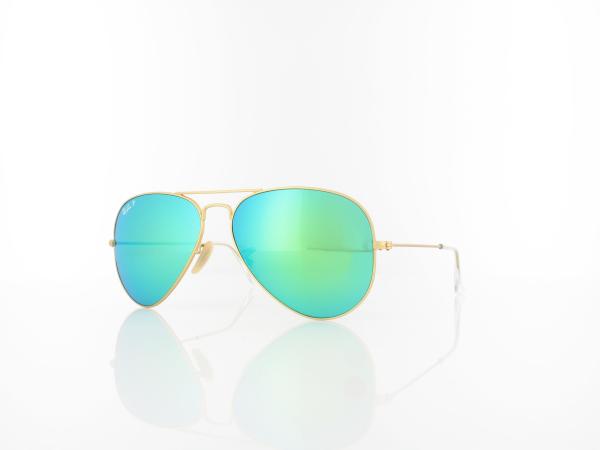 Ray Ban | Aviator Large Metal RB3025 112/P9 58 | matte gold / green mirror polar