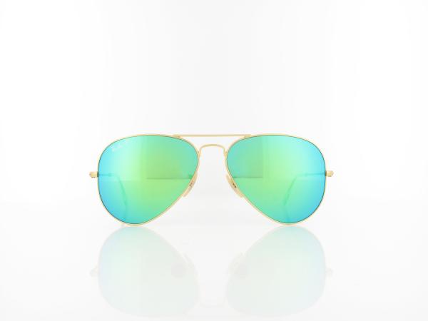 Ray Ban | Aviator Large Metal RB3025 112/P9 58 | matte gold / green mirror polar