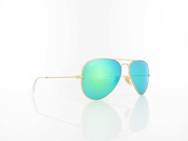 Ray Ban | Aviator Large Metal RB3025 112/P9 58 | matte gold / green mirror polar