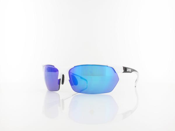 UVEX | Sportstyle 114 S530939 8216 73 | white black mat / mirror blue - ltm. orange - clear