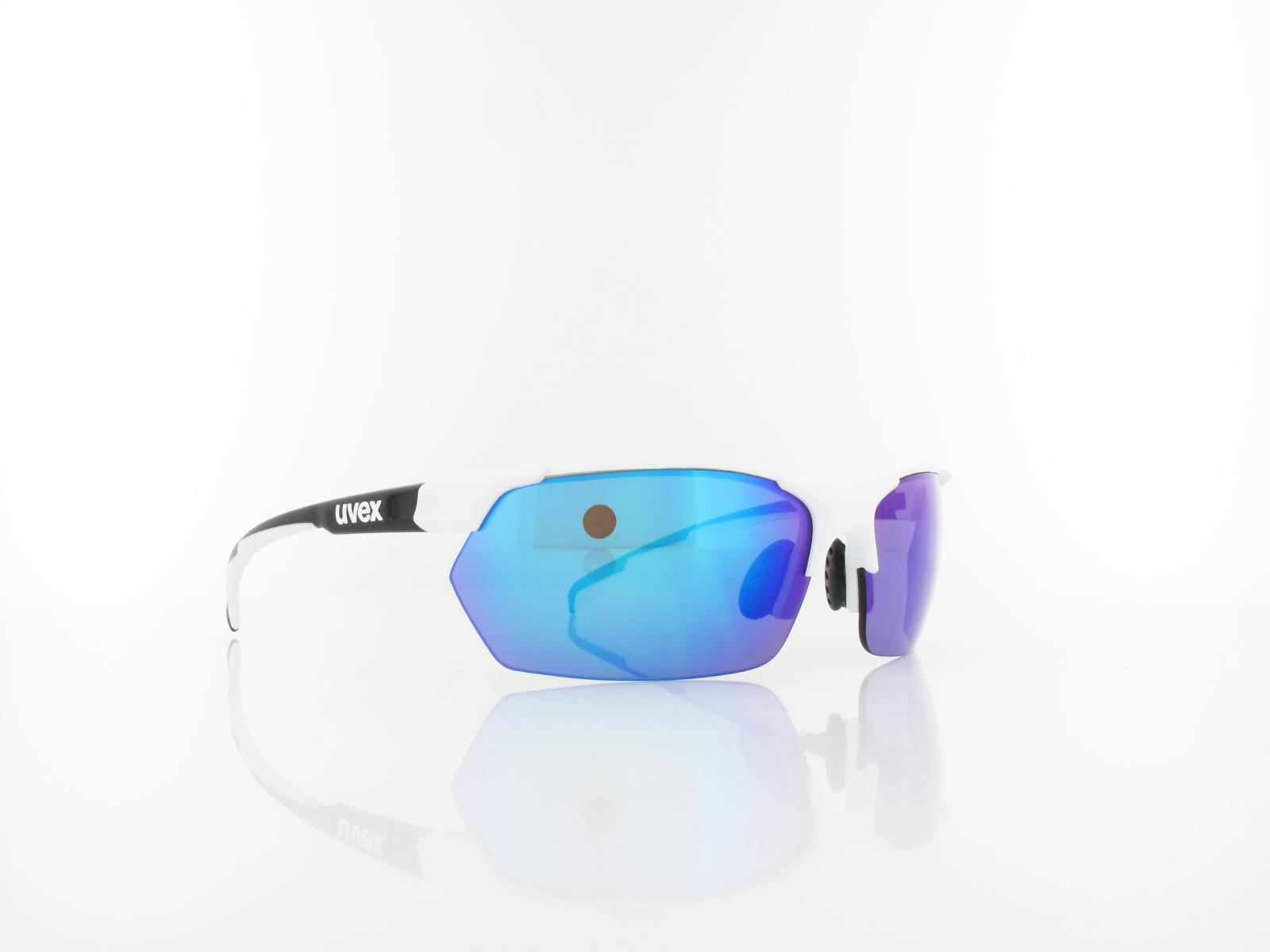 UVEX | Sportstyle 114 S530939 8216 73 | white black mat / mirror blue - ltm. orange - clear