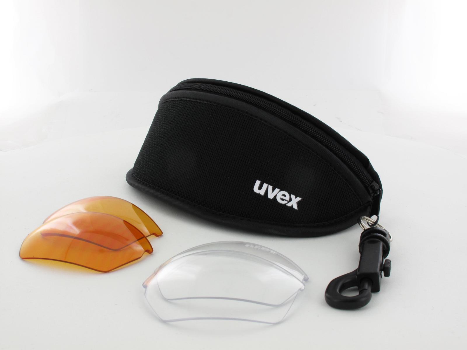 UVEX | blaze III S532046  8816 70 | white black mat / mirror blue - ltm orange - clear