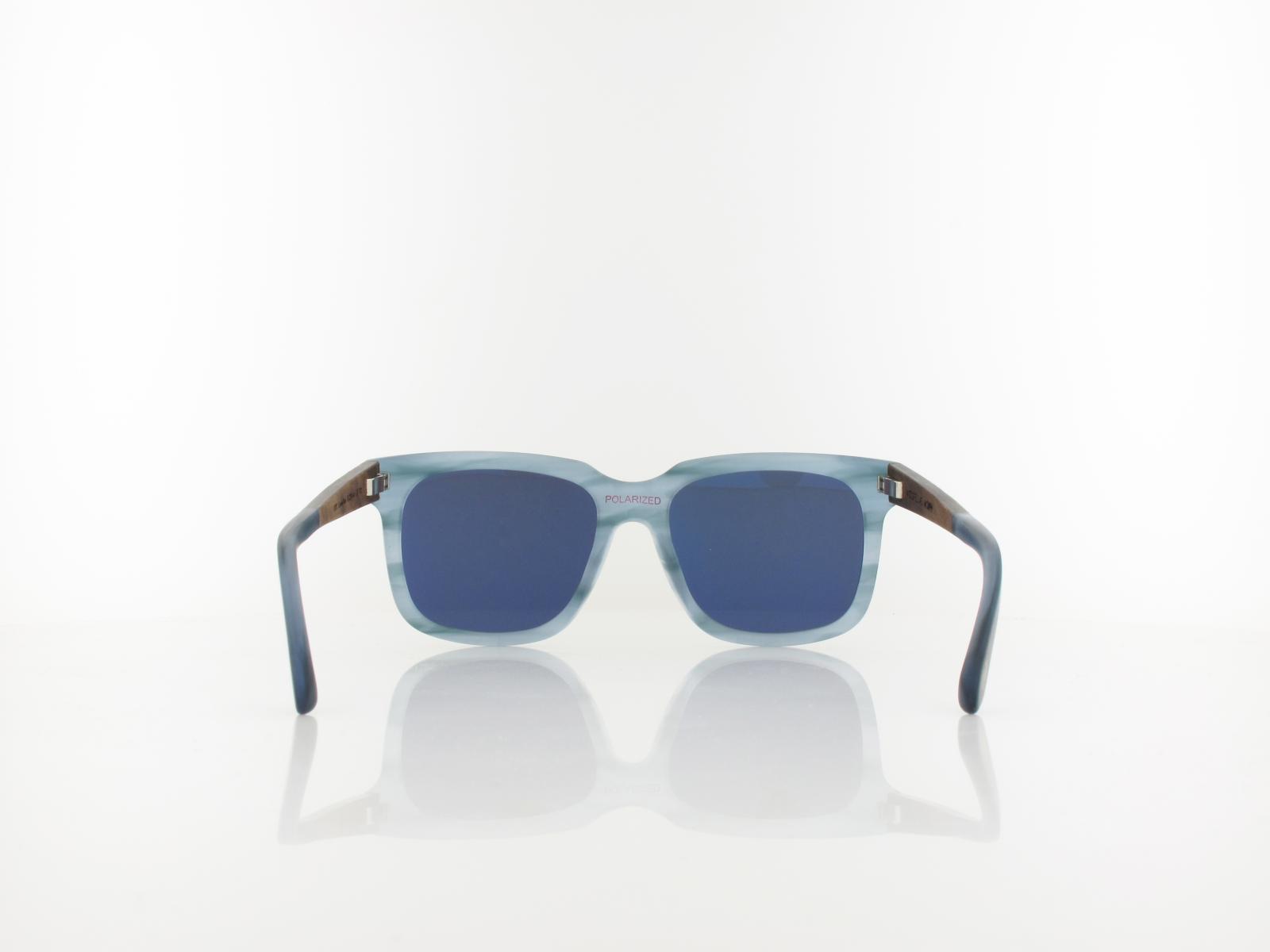 Wood Fellas | Morph Wood Acetate 11727 7080 53 | curled blue / grey polarized