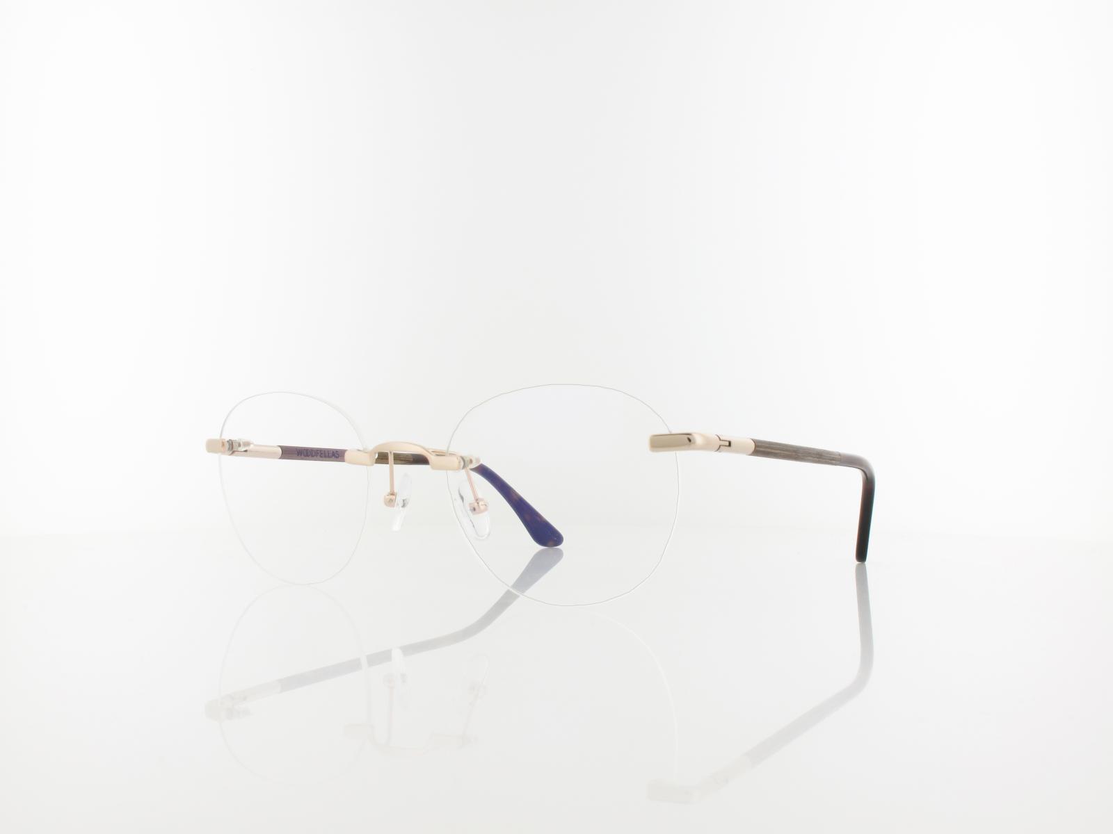 Wood Fellas | Ammil Rimless Titanium 11016 6705 52 | curled gold shiny