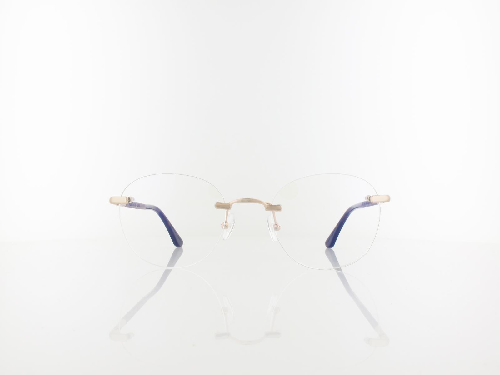 Wood Fellas | Ammil Rimless Titanium 11016 6705 52 | curled gold shiny