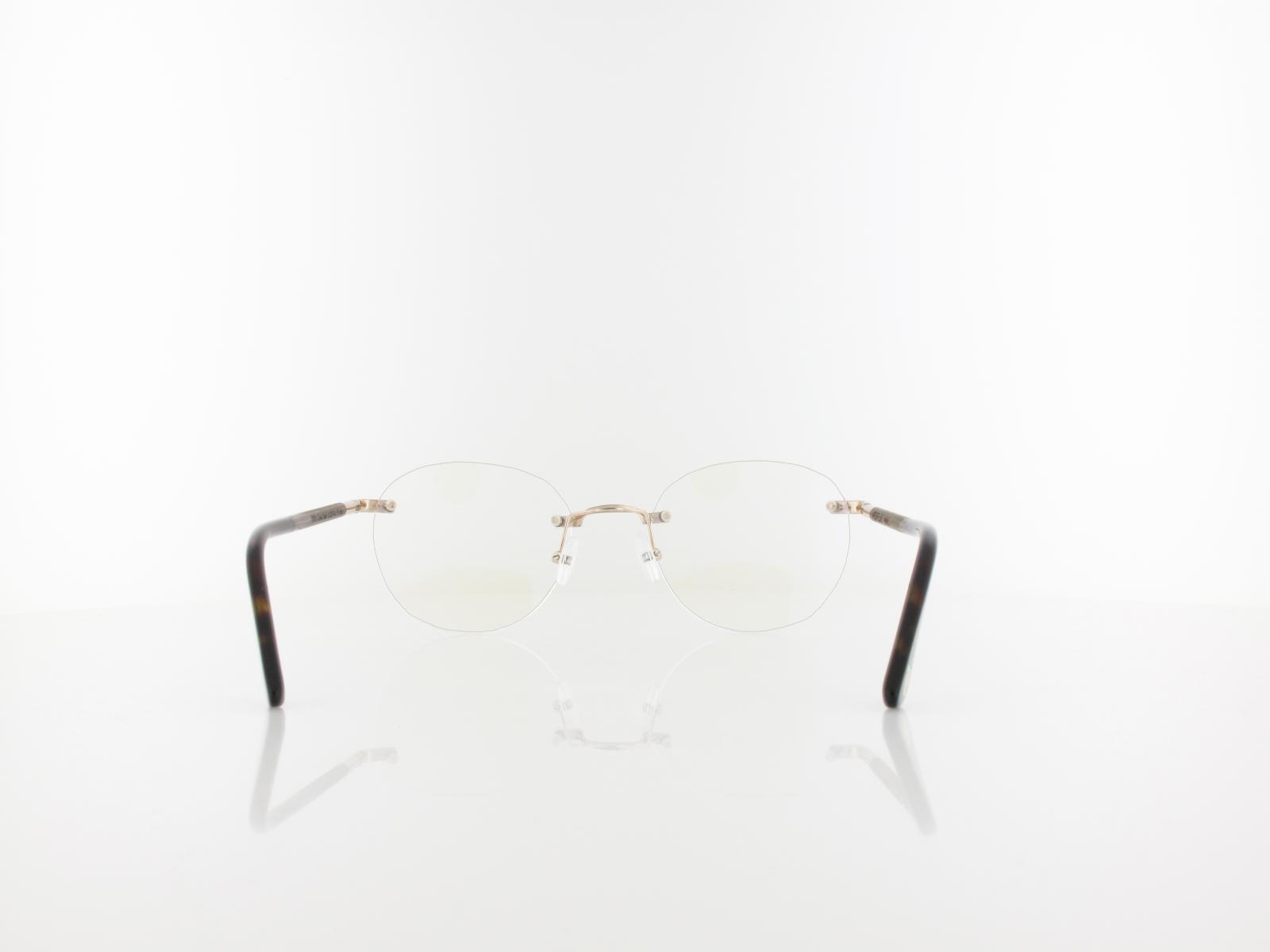 Wood Fellas | Ammil Rimless Titanium 11016 6705 52 | curled gold shiny