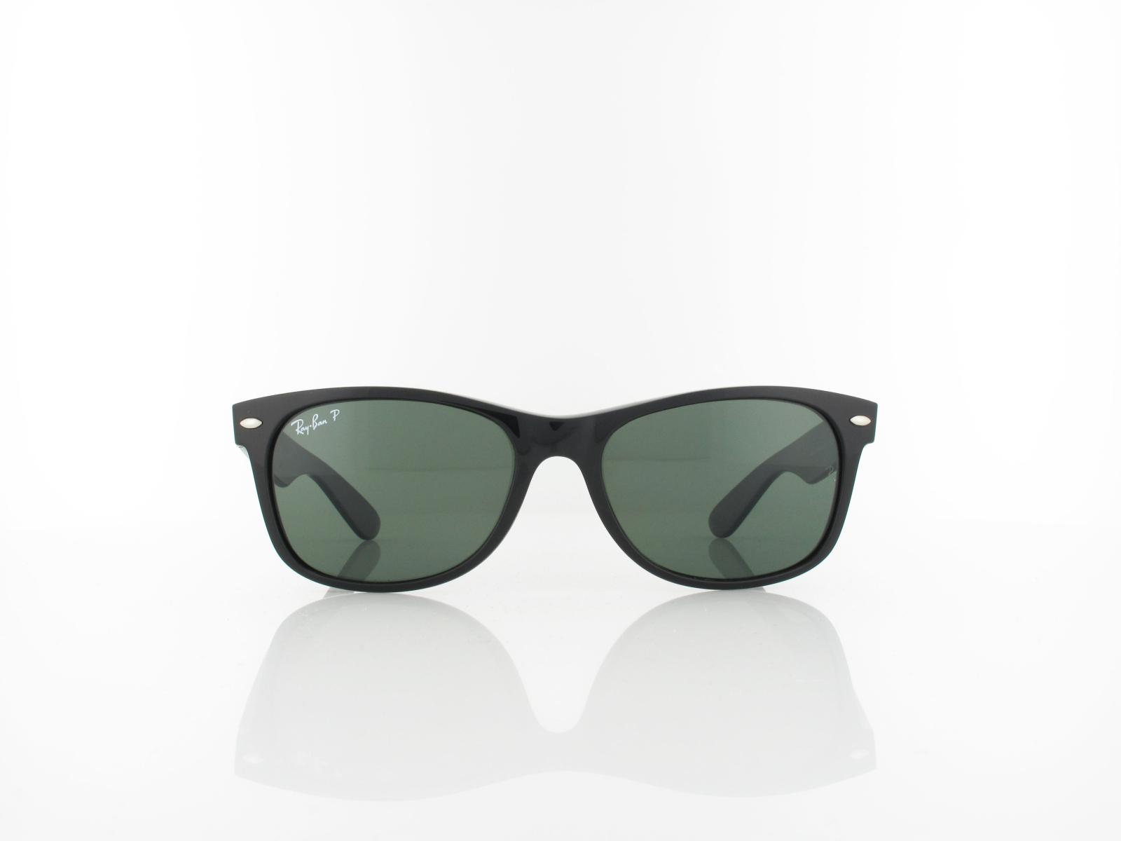 Ray Ban | New Wayfarer RB2132 901/58 55 | polished black / crystal green polarized