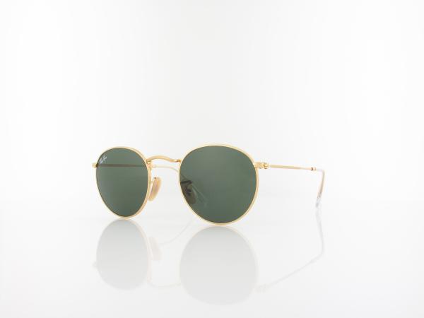 Ray Ban | Round Metal RB3447 001 47 | gold / crystal green
