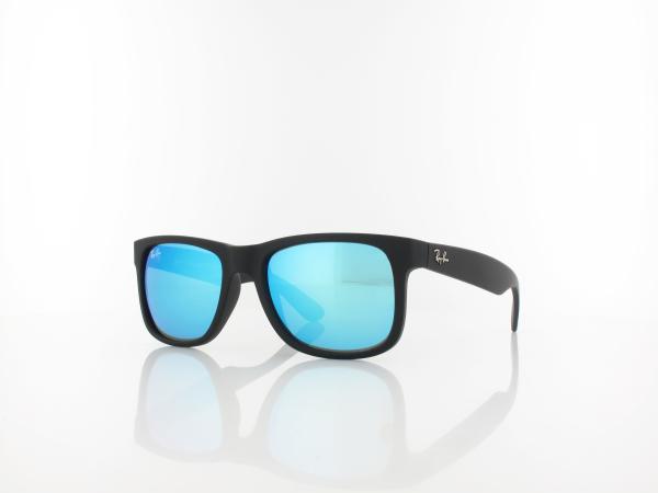 Ray Ban | Justin RB4165 622/55 51 | black rubber / green mirror blue
