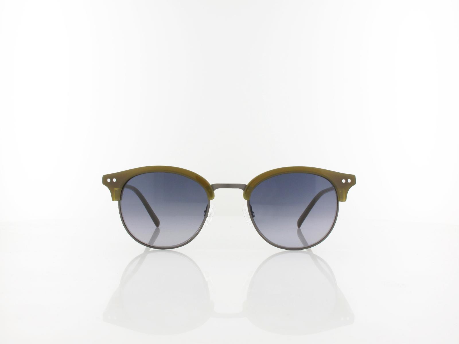 Brilando | Premium Retro Sun R2940 49 | transparent olive gun / grau verlauf