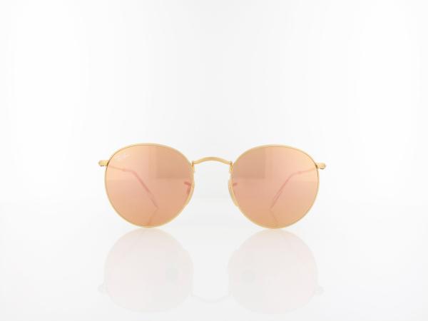 Ray Ban | Round Metal RB3447 112/Z2 50 | matte gold / brown mirror pink