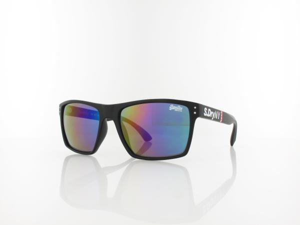 Superdry | Kobe 196 56 | matte black white red / oil slick mirror