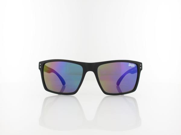 Superdry | Kobe 196 56 | matte black white red / oil slick mirror