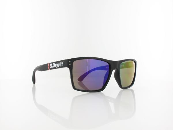 Superdry | Kobe 196 56 | matte black white red / oil slick mirror