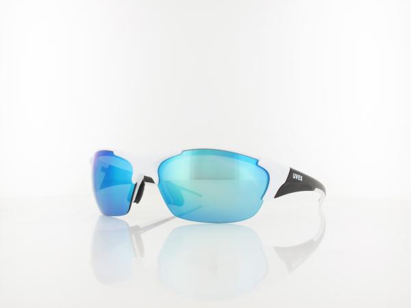 UVEX | blaze III S532046  8816 70 | white black mat / mirror blue - ltm orange - clear