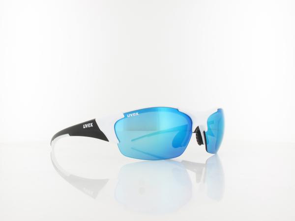 UVEX | blaze III S532046  8816 70 | white black mat / mirror blue - ltm orange - clear