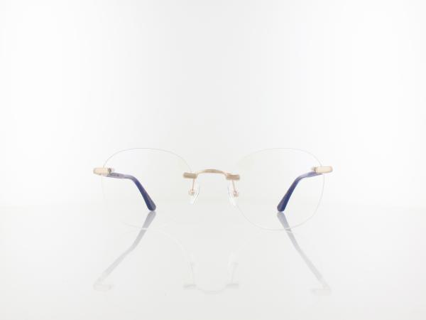 Wood Fellas | Ammil Rimless Titanium 11016 6705 52 | curled gold shiny