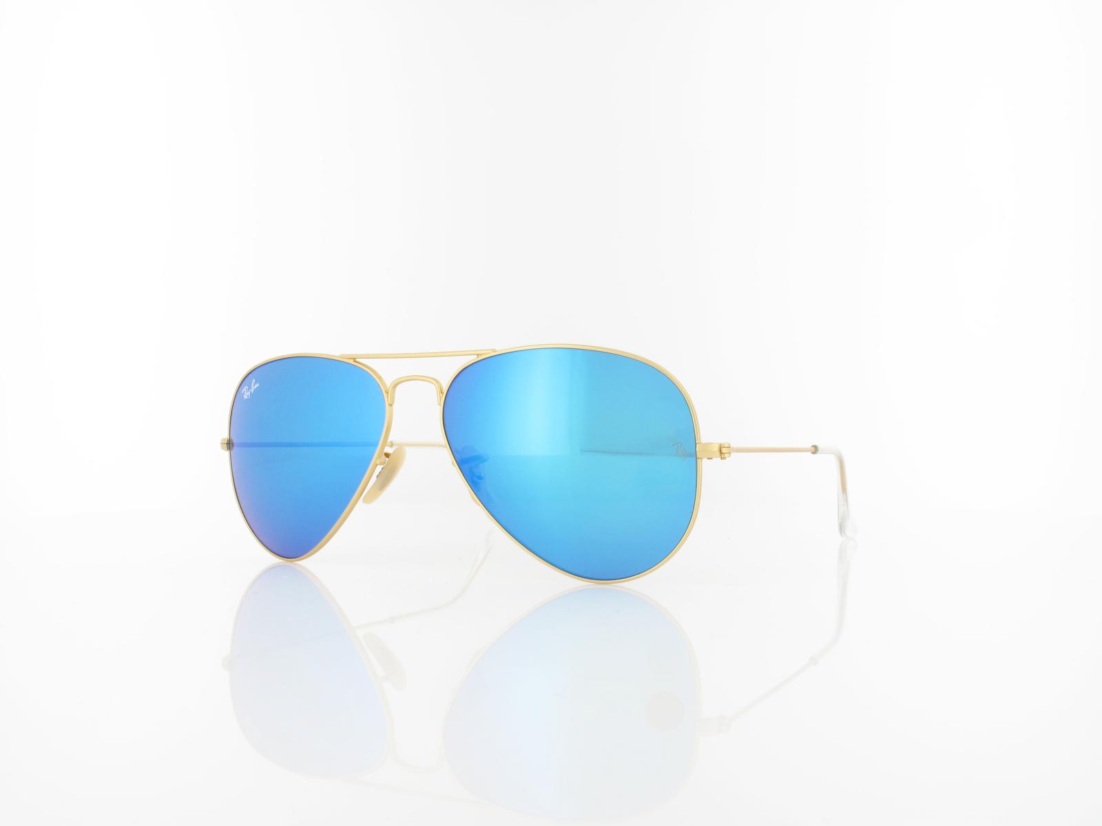 Ray Ban | Aviator Large Metal RB3025 112/17 58 | matte gold / crystal green blue mirror