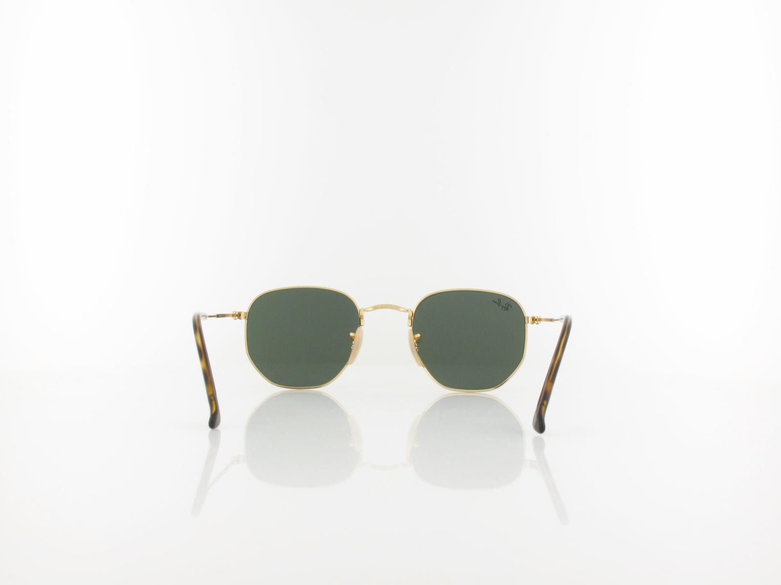 Ray Ban | Hexagonal RB3548N 001 48 | gold / crystal green