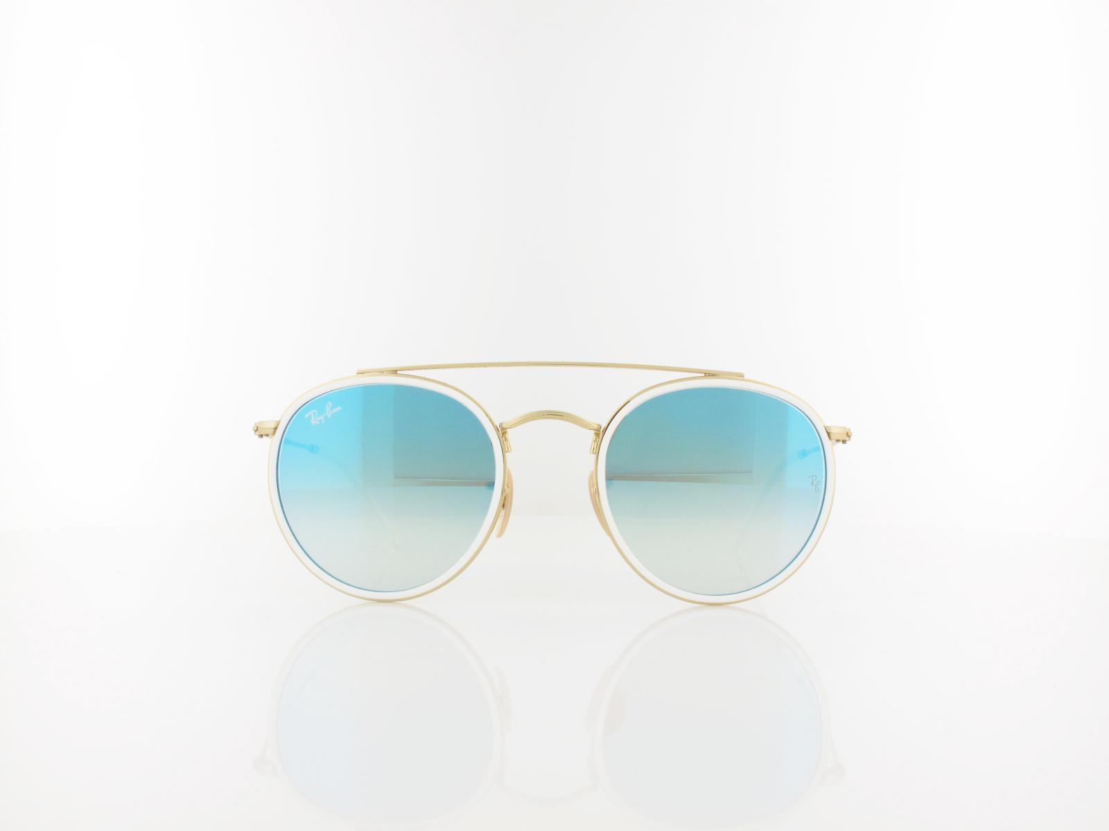 Ray Ban | Round Double Bridge RB3647N 001/4O 51 | gold / blue gradient flash