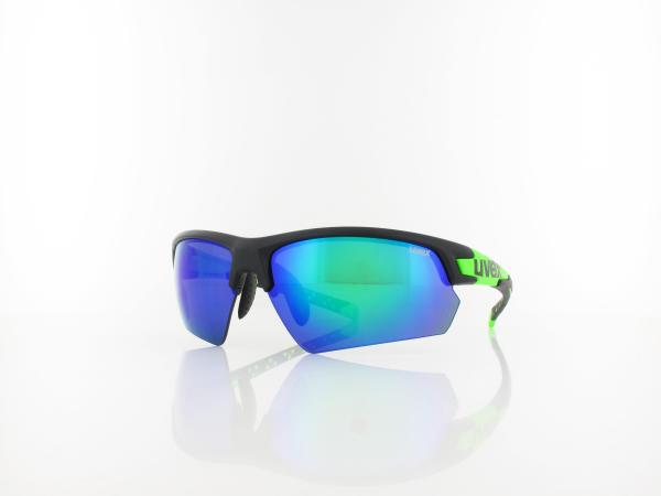 UVEX | Sportstyle 224 S532007 2716 70 | black mat green / mirror green