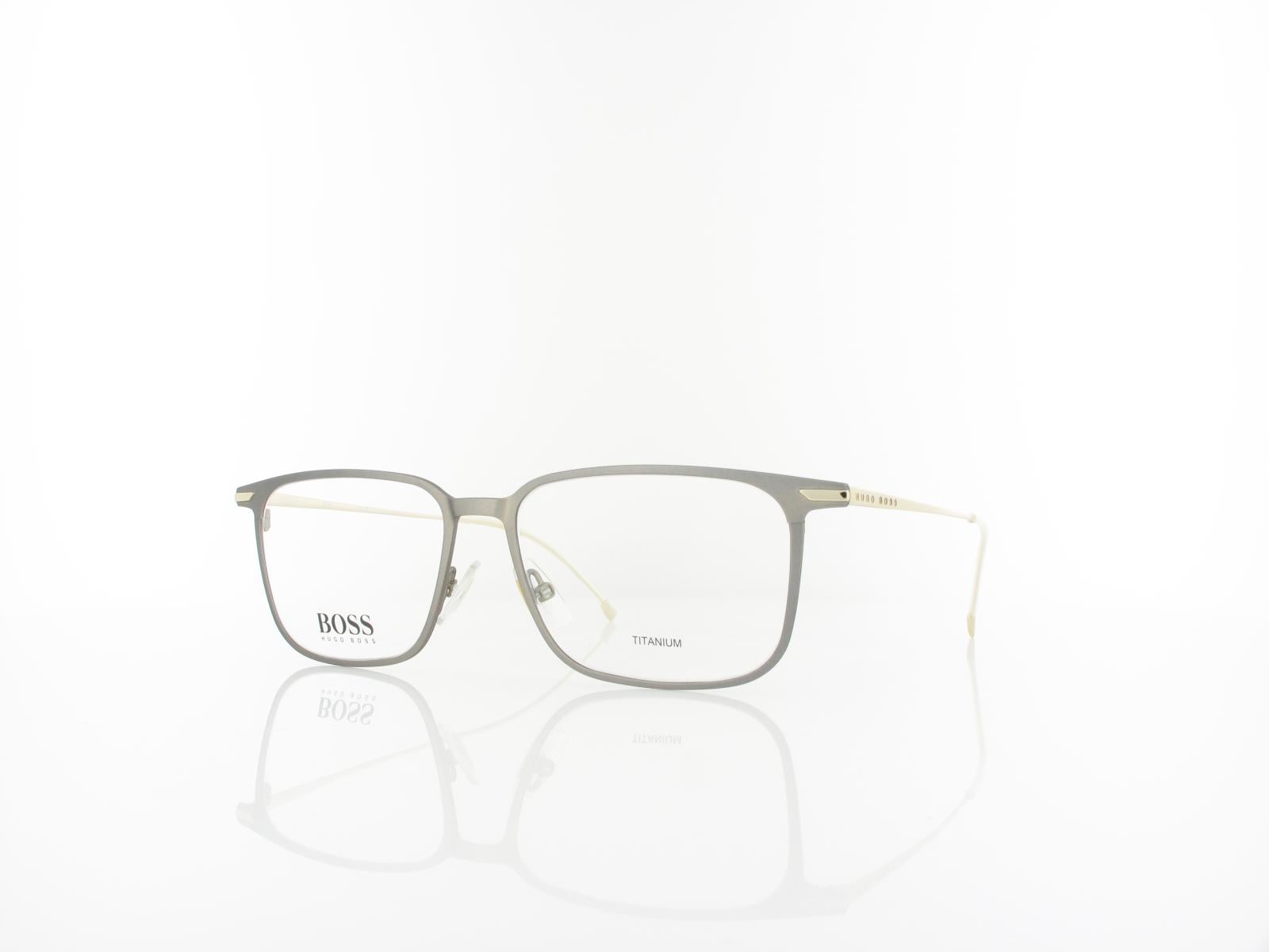Lunettes De Vue Hugo Boss BOSS 1409/F - Couleur Matte Ruthenium - Taille 55/19/145 - Homme - Avec Étui
