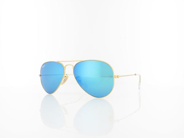 Ray Ban | Aviator Large Metal RB3025 112/17 55 | matte gold / crystal green blue mirror