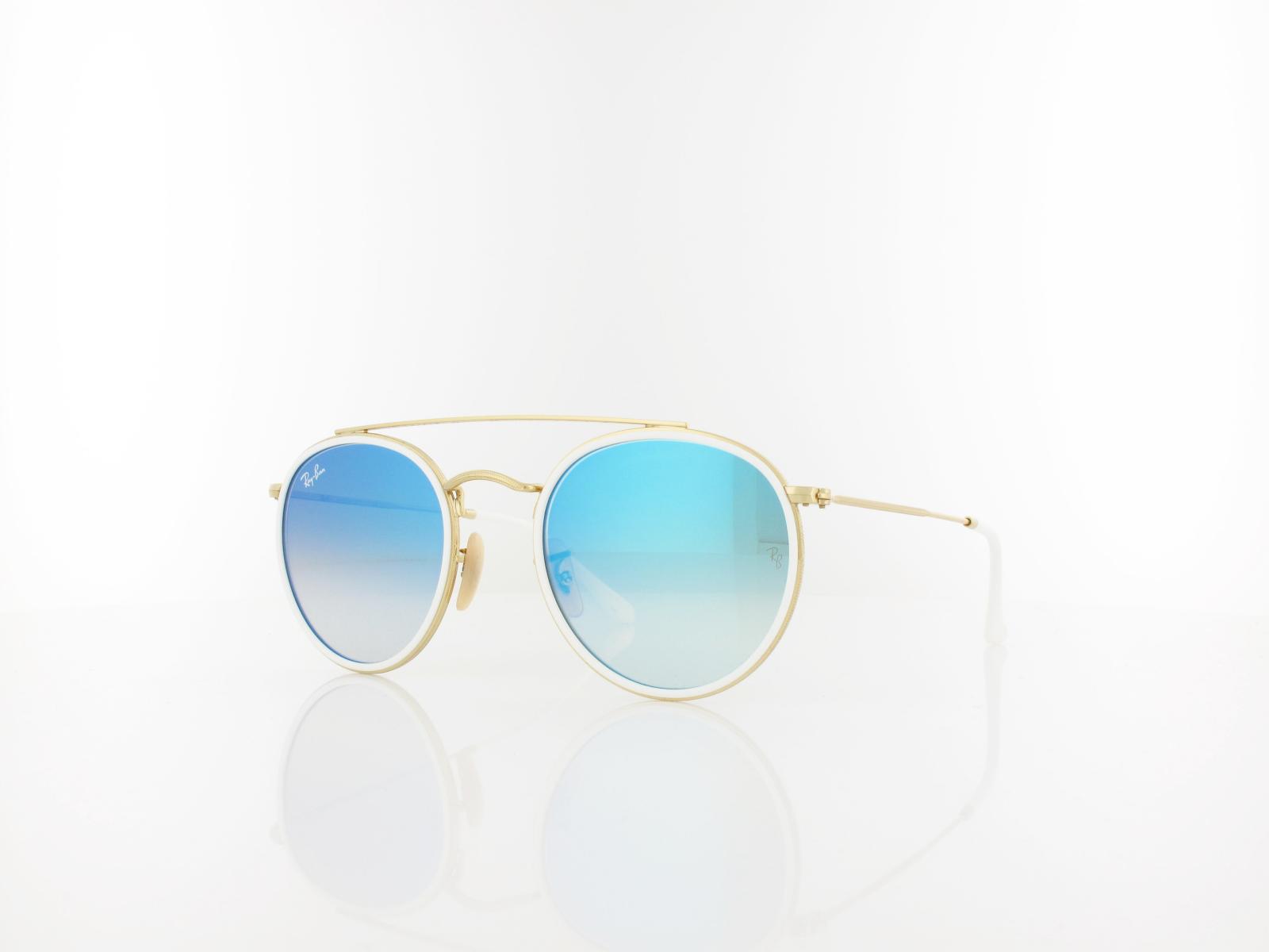 Ray Ban Round Double Bridge RB3647N 001/4O 51 gold / blue gradient  