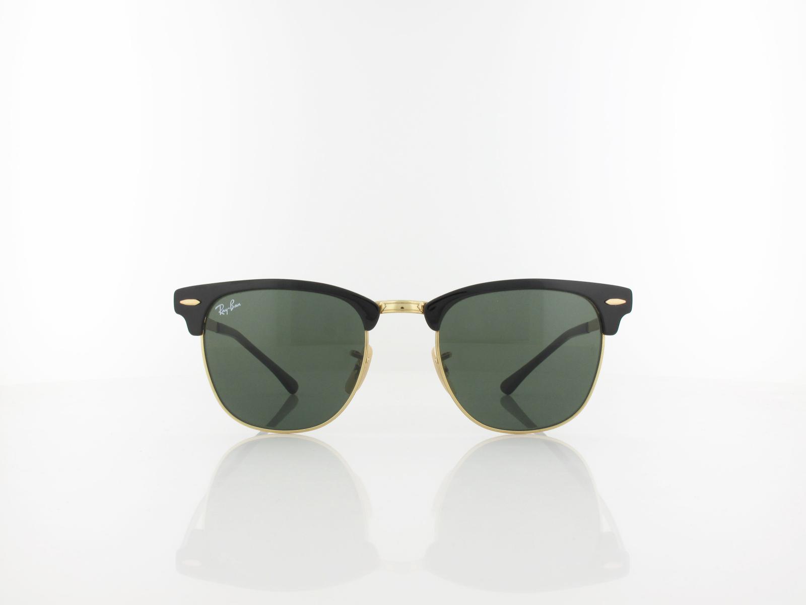 Ray Ban Clubmaster Metal RB3716 187 51 gold top on black / green