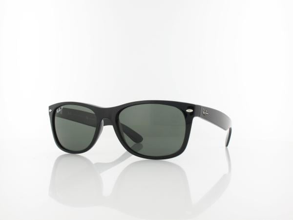 Ray Ban New Wayfarer RB2132 901 58 55 polished black crystal green polarized
