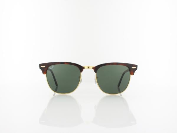 Ray Ban Clubmaster RB3016 W0366 51 mock tortoise arista crystal green