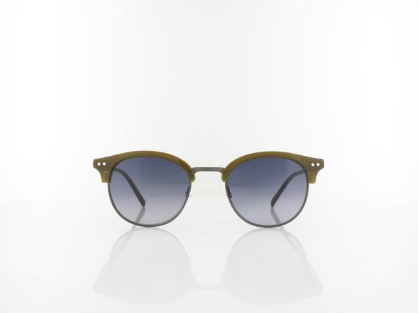 Brilando | Premium Retro Sun R2940 49 | transparent olive gun / grau verlauf