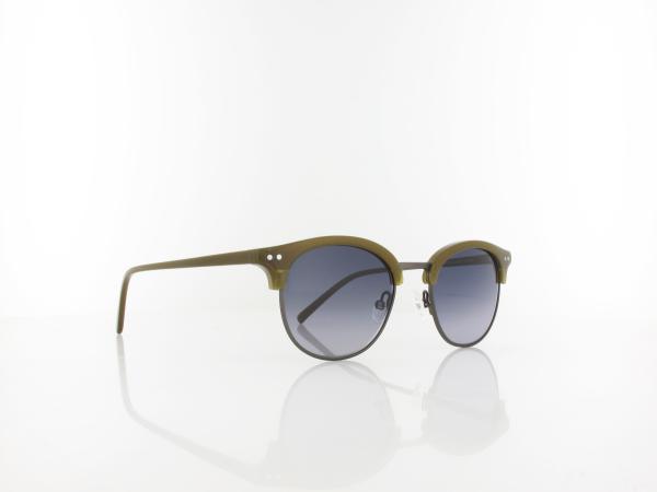 Brilando | Premium Retro Sun R2940 49 | transparent olive gun / grau verlauf