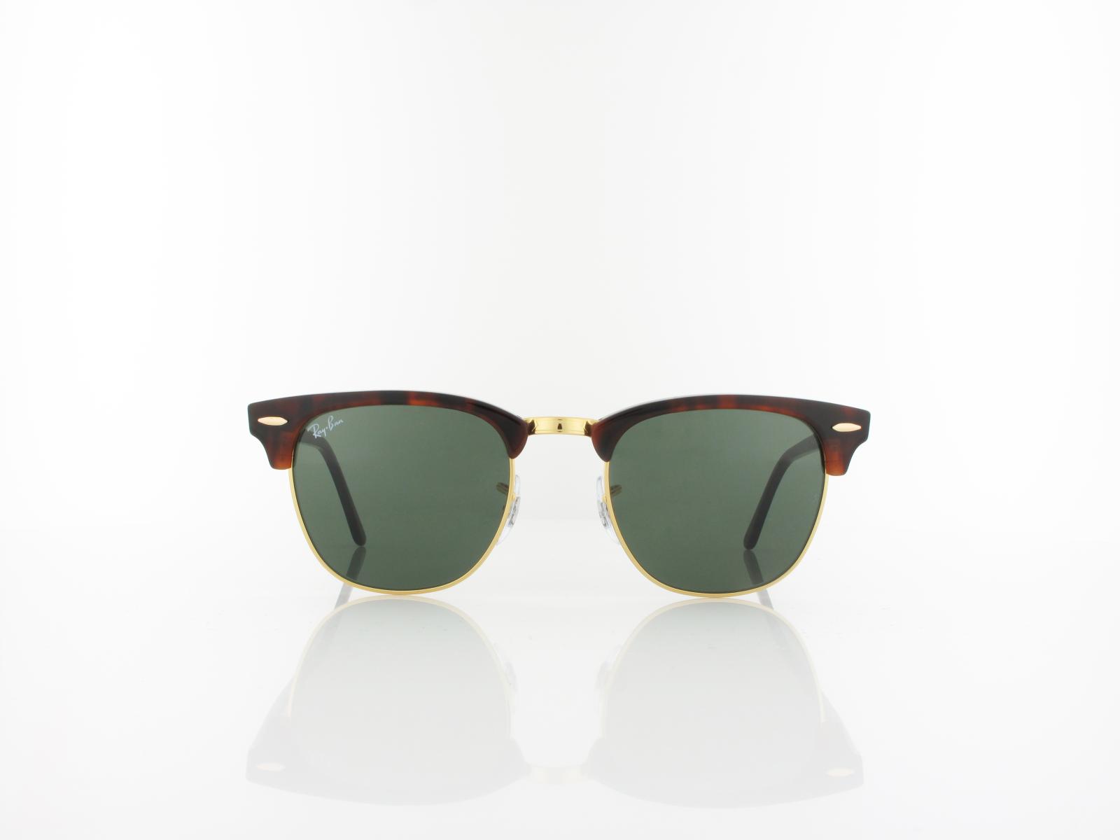 Ray Ban | Clubmaster RB3016 W0366 49 | mock tortoise arista / crystal green