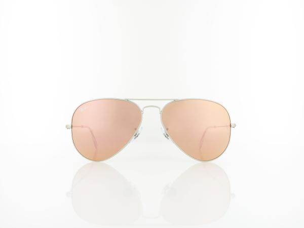 Ray Ban | Aviator Large Metal RB3025 019/Z2 58 | matte silver / brown mirror pink