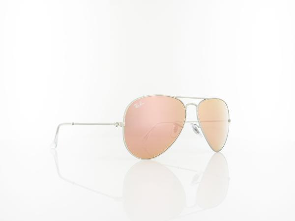 Ray Ban | Aviator Large Metal RB3025 019/Z2 58 | matte silver / brown mirror pink