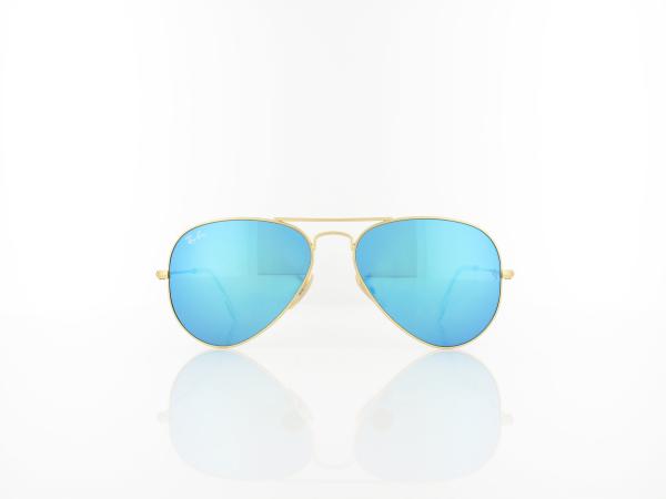 Ray Ban | Aviator Large Metal RB3025 112/17 55 | matte gold / crystal green blue mirror