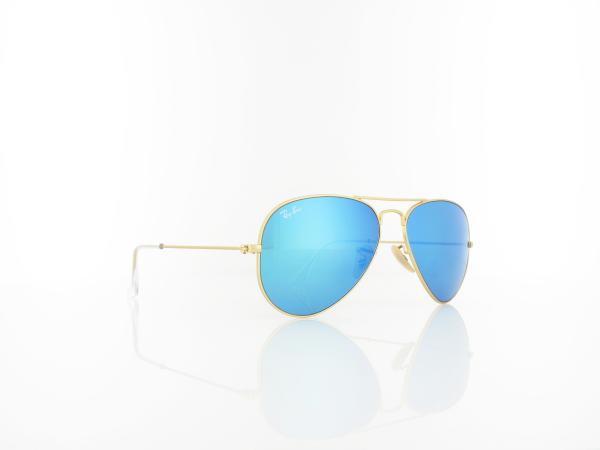 Ray Ban | Aviator Large Metal RB3025 112/17 55 | matte gold / crystal green blue mirror