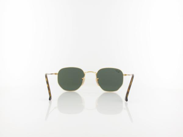 Ray Ban | Hexagonal RB3548N 001 48 | gold / crystal green