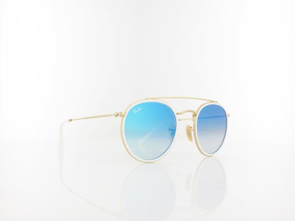 Ray Ban | Round Double Bridge RB3647N 001/4O 51 | gold / blue gradient flash