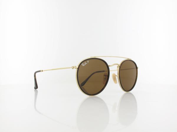 Ray Ban | Round Double Bridge RB3647N 001/57 51 | gold / polar brown
