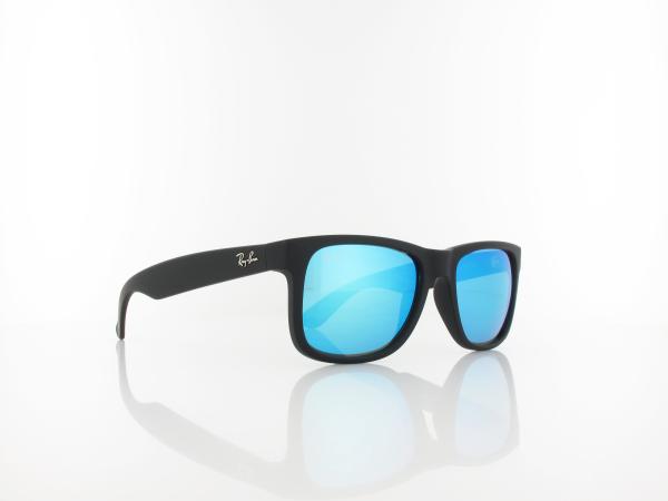 Ray Ban | Justin RB4165 622/55 51 | black rubber / green mirror blue