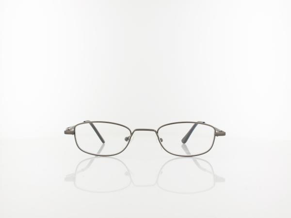Brilando | HMR63A Fertiglesebrille | shiny gunmetal | +1,50