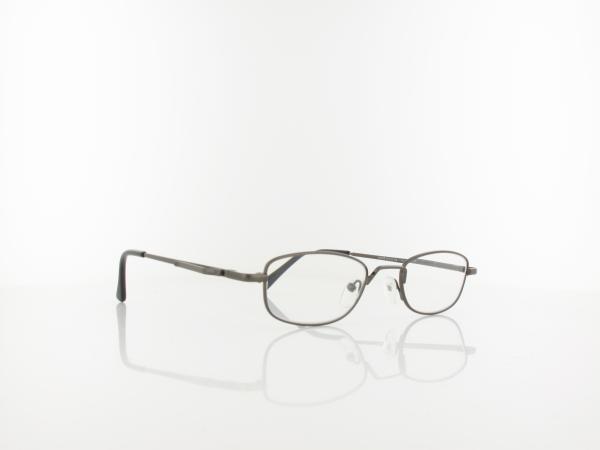 Brilando | HMR63A Fertiglesebrille | shiny gunmetal | +1,50