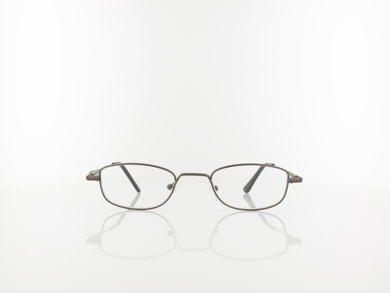 Brilando | HMR63A Fertiglesebrille | shiny gunmetal | +3,50