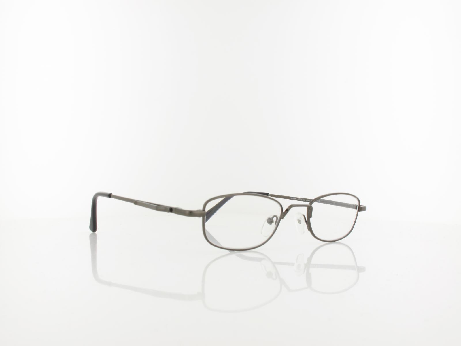 Brilando | HMR63A Fertiglesebrille | shiny gunmetal | +3,50