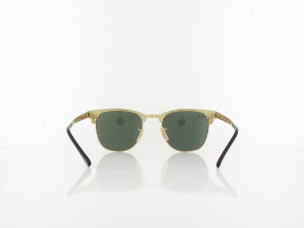 Ray Ban | Clubmaster Metal RB3716 187 51 | gold top on black / green